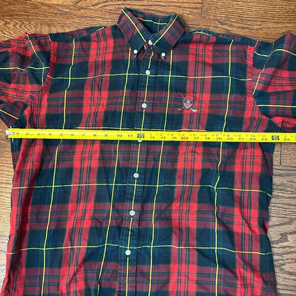 Ralph Lauren Golf Men's Medium VTG 100% Cotton Tilden Button Down Tartan Shirt - Picture 7 of 9